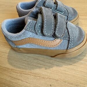 Kids Gray and Tan Vans Shoes